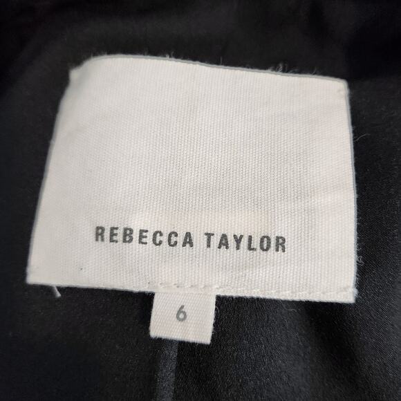 Rebecca Taylor Blazer – Zipper Detail & Faux Leather Trim Black Size 6 - Picture 3 of 7